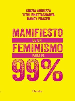 cover image of Manifiesto de un feminismo para el 99%